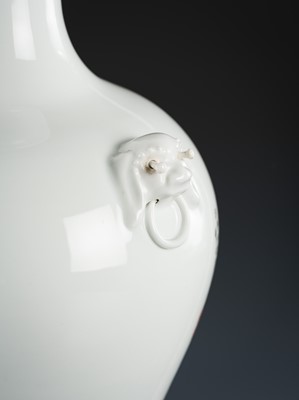 Lot 583 - A FAMILLE ROSE ‘SCHOLAR’ VASE, INSCRIBED WANG QI (1884-1937), DATED 1929