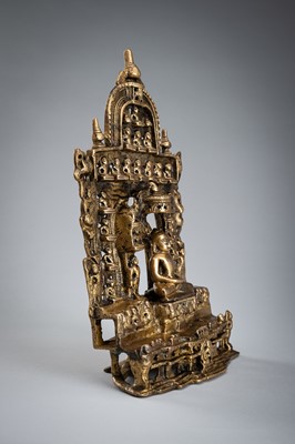 Lot 1632 - A BRONZE JAIN TIRTHANKARA SHRINE, 19TH CENTURY