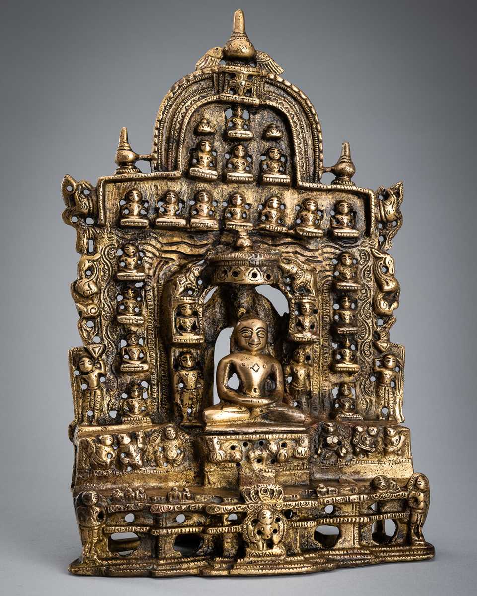 Lot 1632 - A BRONZE JAIN TIRTHANKARA SHRINE, 19TH CENTURY