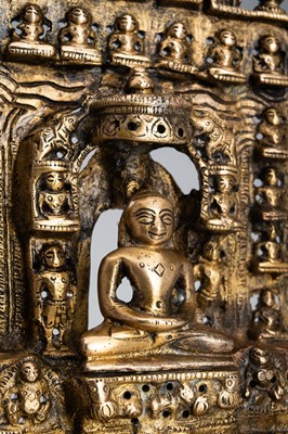 Lot 1632 - A BRONZE JAIN TIRTHANKARA SHRINE, 19TH CENTURY