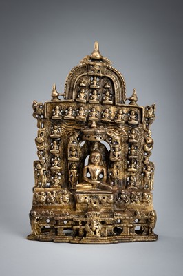 Lot 1632 - A BRONZE JAIN TIRTHANKARA SHRINE, 19TH CENTURY