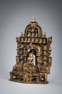 Lot 1632 - A BRONZE JAIN TIRTHANKARA SHRINE, 19TH CENTURY