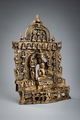 Lot 1632 - A BRONZE JAIN TIRTHANKARA SHRINE, 19TH CENTURY