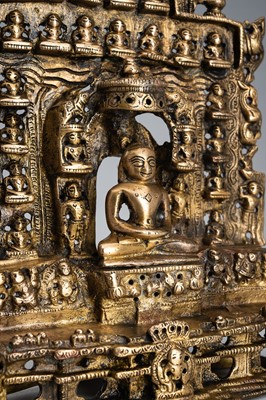 Lot 1632 - A BRONZE JAIN TIRTHANKARA SHRINE, 19TH CENTURY