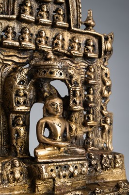 Lot 1632 - A BRONZE JAIN TIRTHANKARA SHRINE, 19TH CENTURY