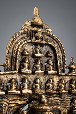 Lot 1632 - A BRONZE JAIN TIRTHANKARA SHRINE, 19TH CENTURY