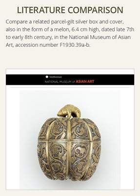 Lot 159 - A RARE GOLD REPOUSSÉ MELON-FORM JAR AND COVER, TANG DYNASTY