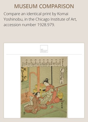 Lot 223 - KOMAI YOSHINOBU: THE COURTESAN MATSUKAZE OF OGIYA IN EDO-MACHI ITCHOME