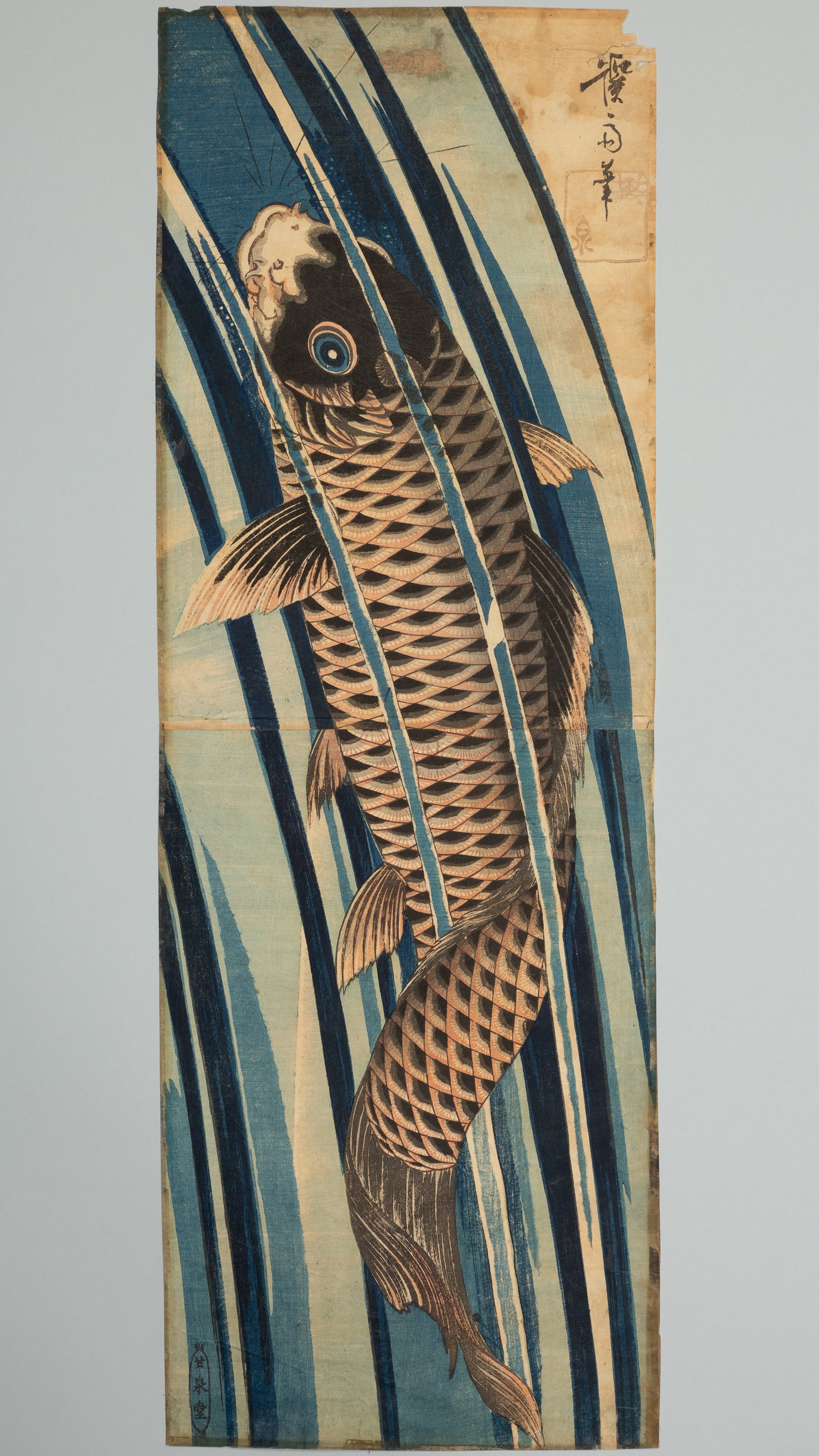 Lot 631 - KEISAI EISEN: CARP IN WATERFALL