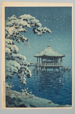 Lot 673 - TSUCHIYA KOITSU: SNOW ON THE UKIMIDO AT KATADA