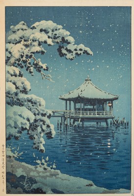 Lot 673 - TSUCHIYA KOITSU: SNOW ON THE UKIMIDO AT KATADA