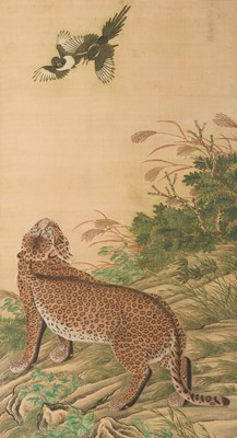 Lot 369 - ‘LEOPARD AND MAGPIES’, EX ADOLPHE STOCLET COLLECTION