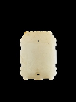 Lot 31 - A WHITE JADE ‘RABBIT’ ZODIAC PENDANT, CHINA, 18TH CENTURY