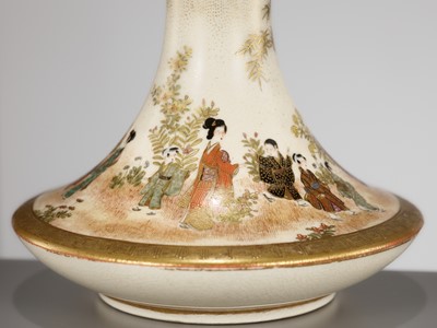 Lot 134 - KINKOZAN: A FINE SATSUMA BOTTLE VASE DEPICTING BIJIN AND CHILDREN