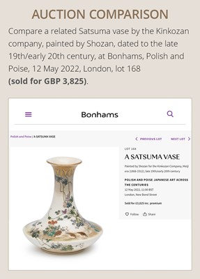 Lot 134 - KINKOZAN: A FINE SATSUMA BOTTLE VASE DEPICTING BIJIN AND CHILDREN