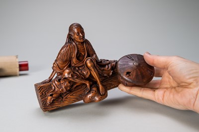 Lot 264 - A FINE AND LARGE WOOD OKIMONO OF ONO NO KOMACHI