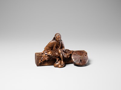 Lot 264 - A FINE AND LARGE WOOD OKIMONO OF ONO NO KOMACHI