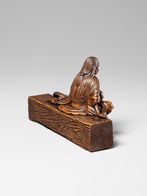 Lot 264 - A FINE AND LARGE WOOD OKIMONO OF ONO NO KOMACHI