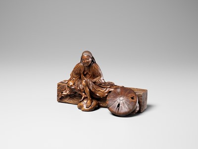 Lot 264 - A FINE AND LARGE WOOD OKIMONO OF ONO NO KOMACHI