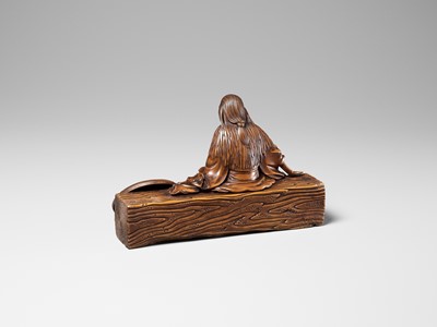 Lot 264 - A FINE AND LARGE WOOD OKIMONO OF ONO NO KOMACHI