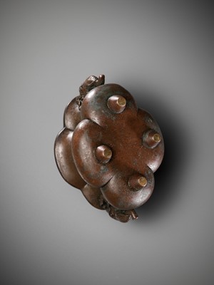 Lot 113 - A SMALL QUATREFOIL ‘ELEPHANT’ BRONZE INCENSE BURNER, EARLY QING DYNASTY