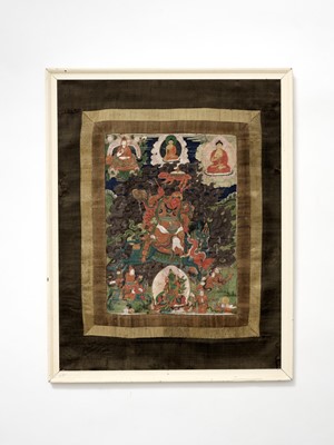 Lot 198 - A THANGKA DEPICTING RUDRA CHAKRIN, THE LAST KULIKA KING OF SHAMBHALA, TIBET, 18TH-19TH CENTURY