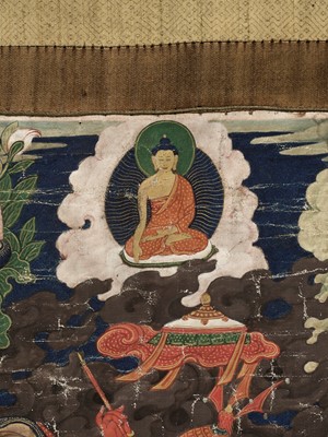 Lot 198 - A THANGKA DEPICTING RUDRA CHAKRIN, THE LAST KULIKA KING OF SHAMBHALA, TIBET, 18TH-19TH CENTURY