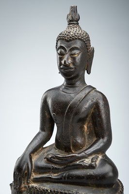 Lot 1413 - A BRONZE FIGURE OF BUDDHA SHAKYAMUNI