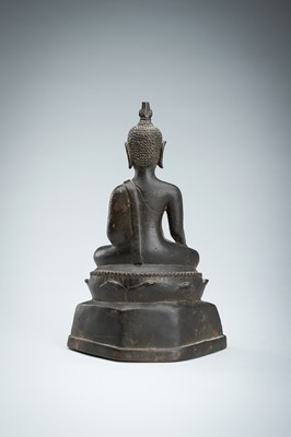 Lot 1413 - A BRONZE FIGURE OF BUDDHA SHAKYAMUNI