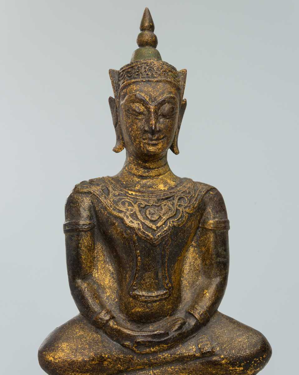 Lot 1416 - A THAI BRONZE FIGURE OF BUDDHA, AYUTTHAYA