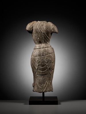 Lot 171 - A LIMESTONE TORSO OF A BODHISATTVA, TANG DYNASTY