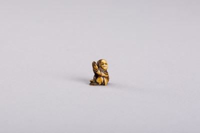 Lot 382 - A MARINE IVORY OJIME OF A KARAKO, 19th CENTURY