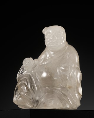 A ROCK CRYSTAL FIGURE OF A MONK, 18TH CENTURY