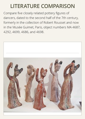 Lot 434 - A PAINTED POTTERY FIGURE OF A DANCING LADY, TANG DYNASTY