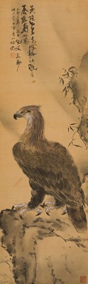 Lot 374 - GAO JIANFU (1879–1951): ‘MAJESTIC EAGLE ON CLIFF’