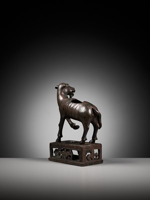 Lot 108 - A BRONZE ‘GOAT’ CENSER, YUAN TO EARLY MING DYNASTY