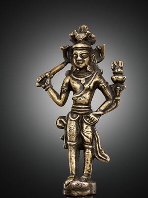 Lot 648 - A COPPER-ALLOY FIGURE OF MANJUSHRI, WESTERN TIBET, 11TH-12TH CENTURY