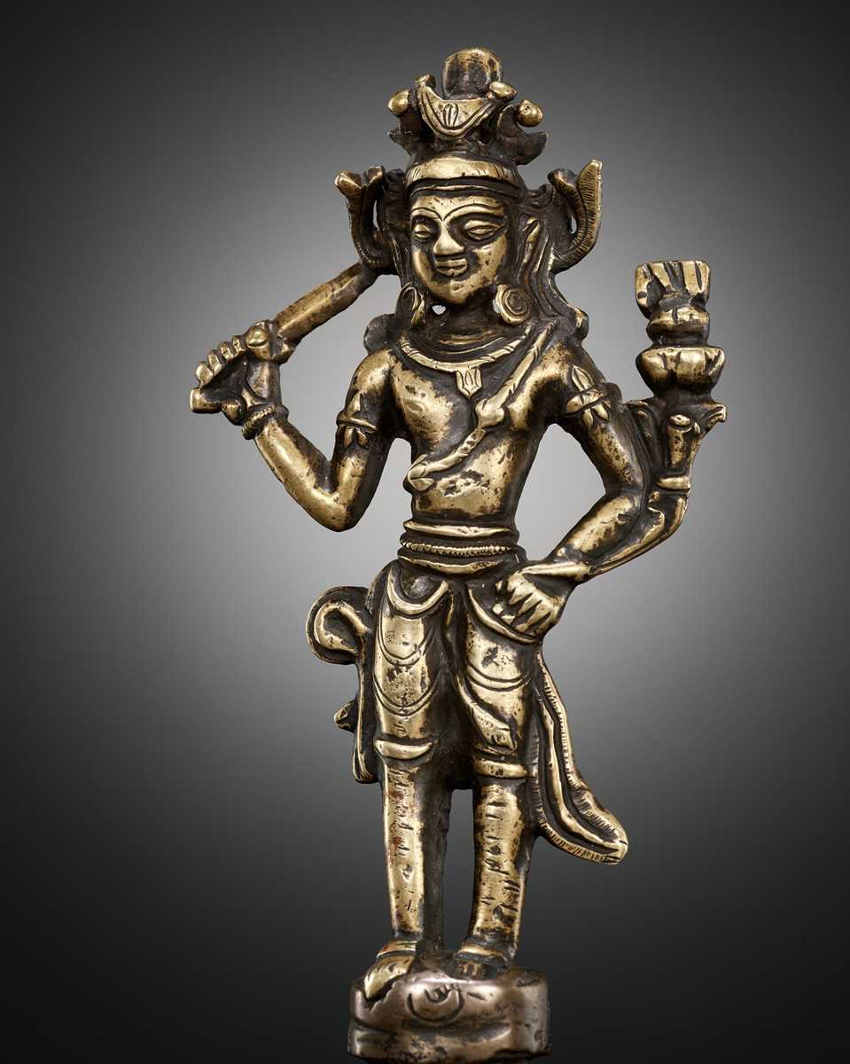 Lot 648 - A COPPER-ALLOY FIGURE OF MANJUSHRI, WESTERN TIBET, 11TH-12TH CENTURY