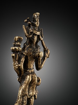 Lot 648 - A COPPER-ALLOY FIGURE OF MANJUSHRI, WESTERN TIBET, 11TH-12TH CENTURY