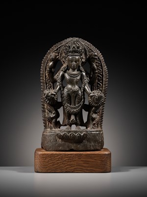 Lot 183 - A LIMESTONE STELE OF VISHNU, LATE MALLA, THREE KINGDOMS PERIOD