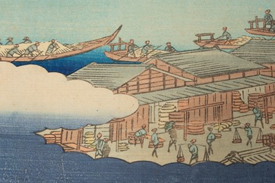 Lot 210 - UTAGAWA HIROSHIGE: NIHONBASHI, VIEW OF DAWN CLOUDS