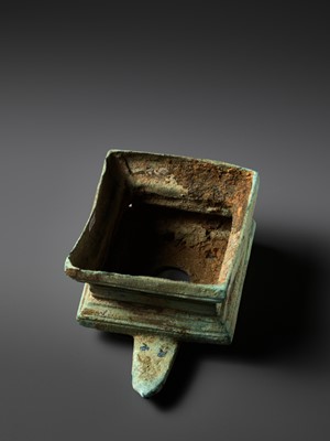 Lot 358 - A ROCK CRYSTAL LINGA AND BRONZE YONI, ANGKOR PERIOD