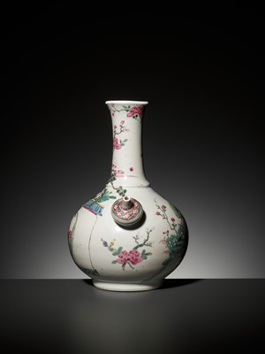 Lot 535 - A FAMILLE ROSE POURING VESSEL (KENDI) WITH ATTENDANTS IN A LANDSCAPE, YONGZHENG PERIOD