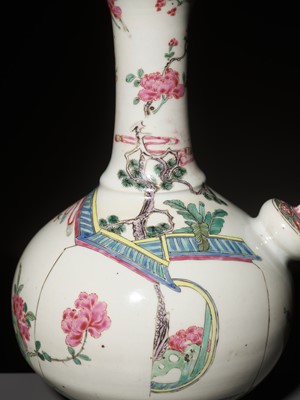 Lot 535 - A FAMILLE ROSE POURING VESSEL (KENDI) WITH ATTENDANTS IN A LANDSCAPE, YONGZHENG PERIOD