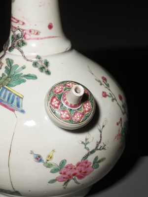 Lot 535 - A FAMILLE ROSE POURING VESSEL (KENDI) WITH ATTENDANTS IN A LANDSCAPE, YONGZHENG PERIOD