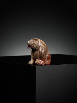 Lot 22 - AN EXCEPTIONAL YELLOW JADE FIGURE OF A BEAR, HUANGXIONG, HAN DYNASTY, CHINA, 202 BC – 220 AD