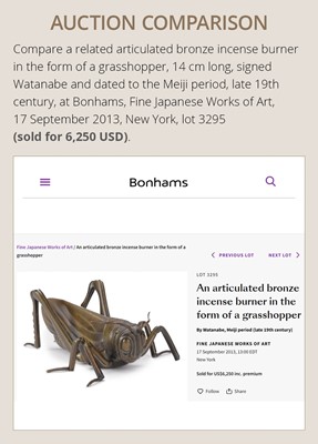 Lot 107 - A VERY RARE BRONZE JIZAI (ARTICULATED) OKIMONO OF A SPIDER