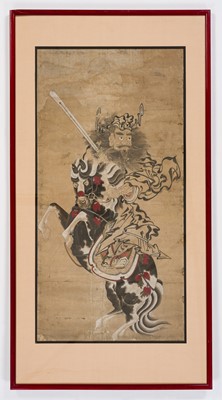 Lot 609 - AN EXPRESSIVE PAINTING, ‘SHOKI ON A HORSE’