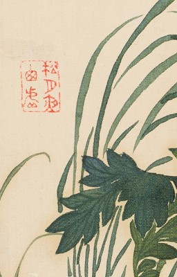 Lot 55 - ZHIJI XIN: ‘PEONIES AND BUTTERFLIES,’ DATED 1887