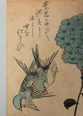 Lot 635 - UTAGAWA HIROSHIGE: GREEN BIRDS AND